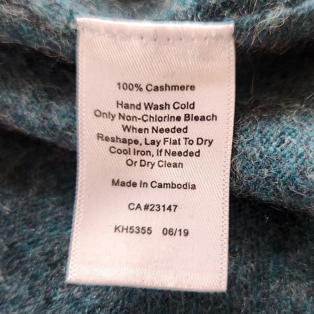 Talbots 100% Pure Cashmere Turtleneck Sweater Blue Cabincore | Women's Size XS - Picture 5 of 7
